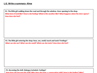 Alma Differentiated Writing Planning Sheets