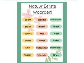 Natuur Eerste Woorden Poster | Printbare Woordenschatposter