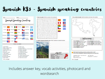 Spanish KS3 - Spanish speaking countries - booklet of activities