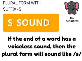 Phonics/Grammar: S/ES Suffix for Plurals Flashcards