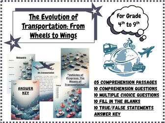 Evolution of Transportation: From Wheels to Wings | Reading Comprehension & Activities (Grades 4–9)