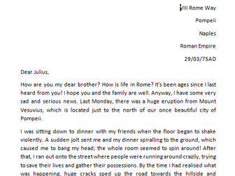 Escape From Pompeii Informal Letter Example Text