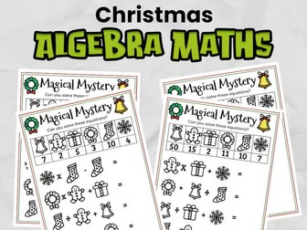 Christmas Algebra Worksheets | Holiday-Themed Algebra Practice for Grades 3–6