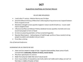 AS+A Level RS Paper 3 notes: Development on Christian Thought (DCT)