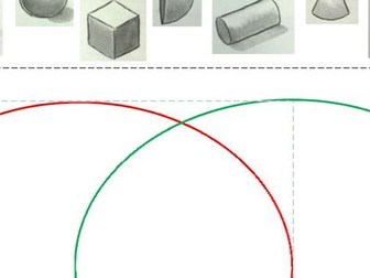 3D shape sorting into Venn diagram