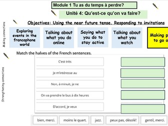 New French AQA Higher GCSE Module 1 Tu as du temps à perdre Unit 4 Qu'est ce qu'on va faire?