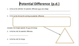 GCSE Physics Worksheet: Potential Difference, Voltage and Energy