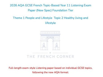 2026 AQA GCSE French Foundation Listening Paper 1.2 Healthy living with Realistic Exam Audio