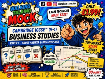 GCSE Business (CIE 0986) Walking Talking Mock – Paper 1 June 2023 | Exam Technique & Model Answers