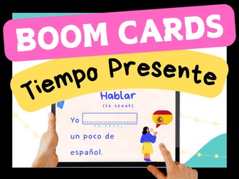 Spanish Regular Present Tense | Interactive Activity | Digital Task Boom Cards