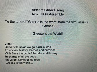 Ancient Greece Song Class Assembly (Grease is the word)