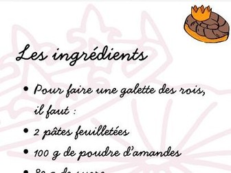 Recette de la galette des rois ks2- ks1