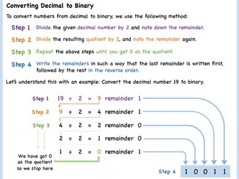 Decimal to Binary Conversion Worksheet