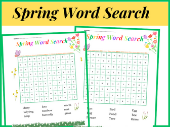 Spring Word Search First Grade,Spring Holiday