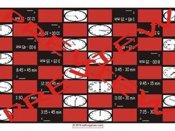 Telling Time Checker Board Game