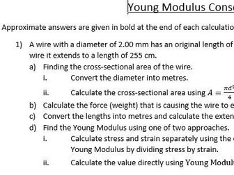 Young Modulus Support Questions