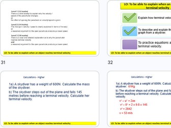 Terminal velocity GCSE Combined Science AQA