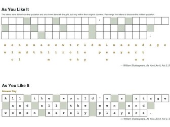 Fallen Letters; Quotation Puzzle