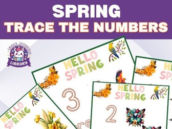Spring Themed Number Tracing & Counting Worksheets 1-10