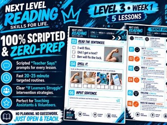 FREE WEEK 1 : TEENAGE PHONICS KS3 & KS4 LEVEL 3 INTERVENTION
