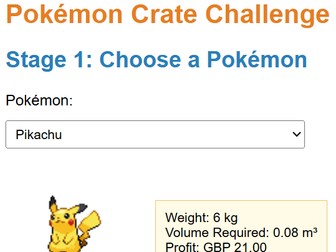 Pokémon Crate Transport Challenge – STEM Game Using Volume, Mass & Profit