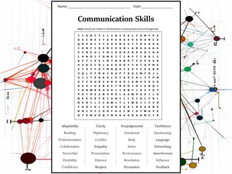 Communication Skills Word Search Puzzle Worksheet Activity