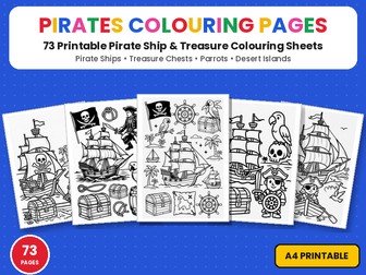 Pirates Colouring Pages Mega Pack | Ships, Treasure & Parrots | Printable Colouring Page Worksheets
