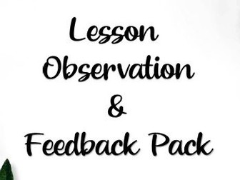Lesson Observation Evaluation Pack