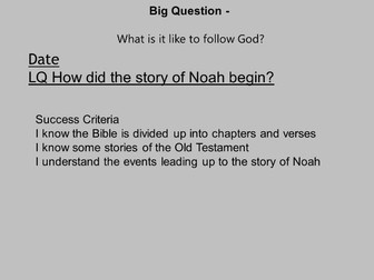 RE SMART & PPT "What is it like to follow God?" 6 lessons based on UC PEOPLE OF GOD Noah's Ark plans