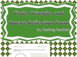 Circle, Triangle and Square Reflection Form Template | Teaching Resources