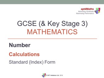 apt4Maths: PowerPoint Presentation (Lesson 4 of 13) on Calculations - STANDARD (Index) FORM