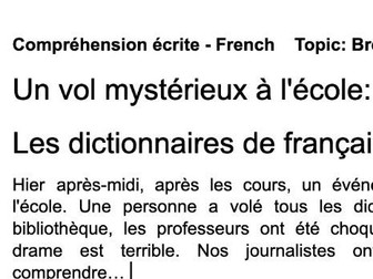 French reading - Topic breaking news