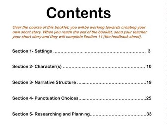 KS3 Short Story Project Booklet