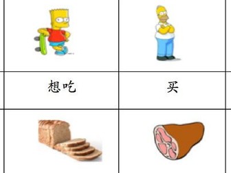 Worksheet with reading and writing exercises about food - Mandarin Chinese.