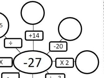 Negative number starter activity worksheet