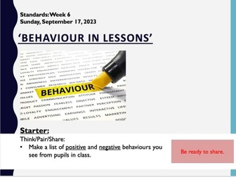 Tutor Time: Behaviour In Lessons