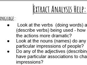 Extract Analysis help sheet (language & structure)