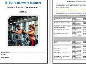 BTEC Tech Award in Sport - Component 1 - ALL Resources AND student booklets