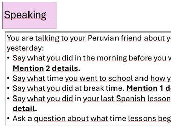 NEW GCSE School day (present & past), and extra curricular activities lessons