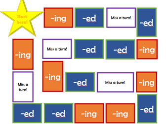 Spag: -ing and-ed Suffix Board Game