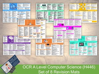 OCR AS Level H446 Computer Science Revision Mats  Pack / Knowledge Organisers