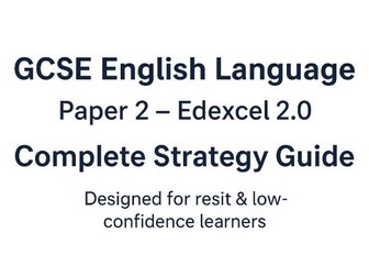 GCSE English Language Paper 2 (Pearson 2.0) – Complete Teacher Strategy Guide for Resit Learners