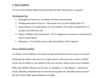 Criminal Law - Strict Liability