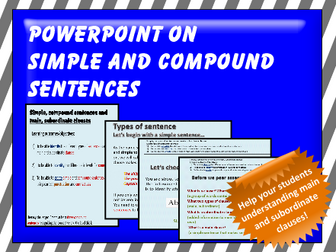 SIMPLE AND COMPOUND SENTENCE POWERPOINT
