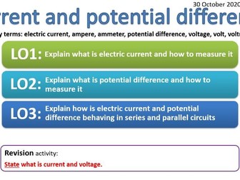 CP9b Current and potential difference - ampere, ammeter, volt, voltage, voltmeter, electric current