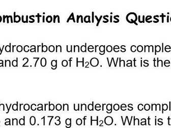 Empirical Formulae Combustion Analysis