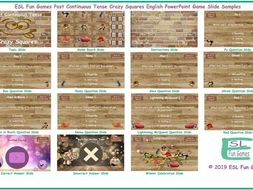 Past Continuous Tense Crazy Squares Interactive English PowerPoint Game