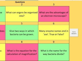 KS4 Cells and Organisation Retrieval Quiz Generator