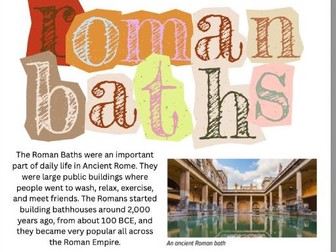Roman Baths Fact Worksheet