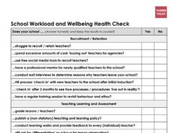 A Workload and Wellbeing Checklist by @TeacherToolkit